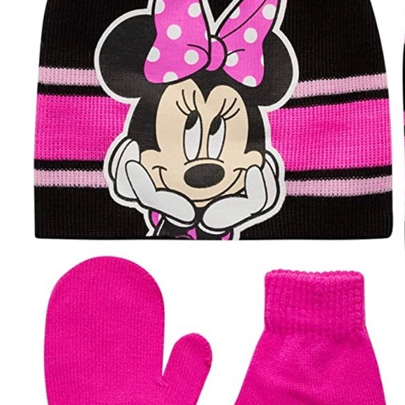 Set of 2, Disney Minnie Mouse beanie hat and gloves set. - Picture 6 of 13